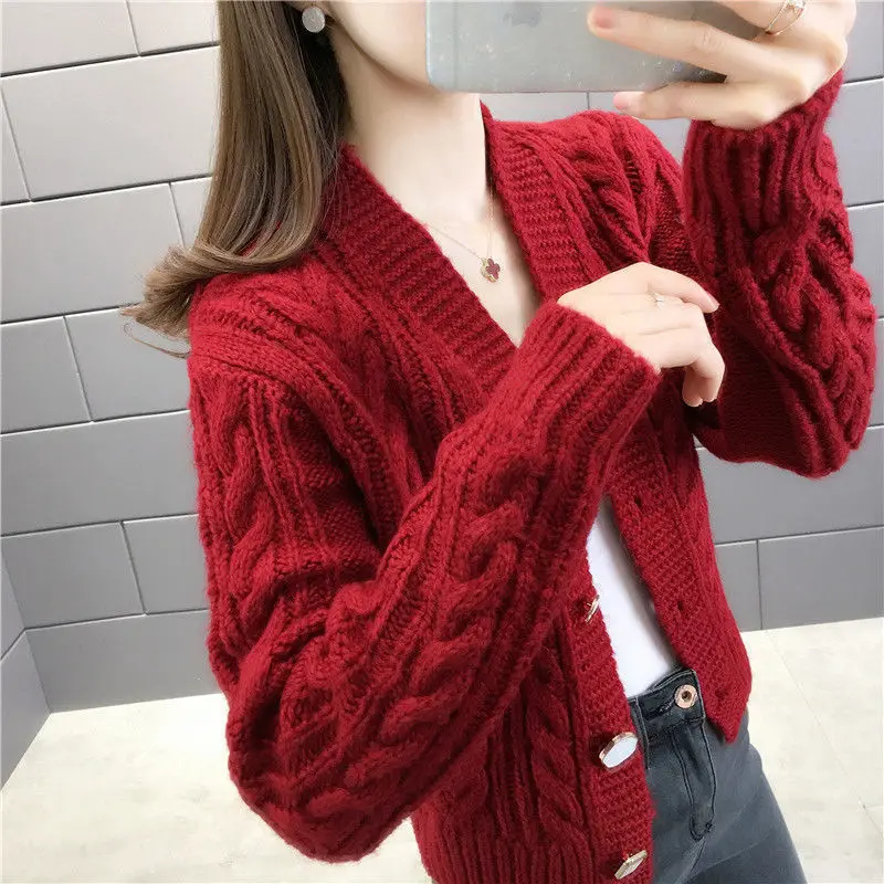 Woman Sweaters Cardigan Cardigan Sweater Clothing Spring Twist Knitted Coat Loose Crop Top Sueters De Mujer
Woman Sweaters Cardigan Cardigan Sweater Clothing Spring Twist Knitted Coat Loose Crop Top Sueters De Mujer