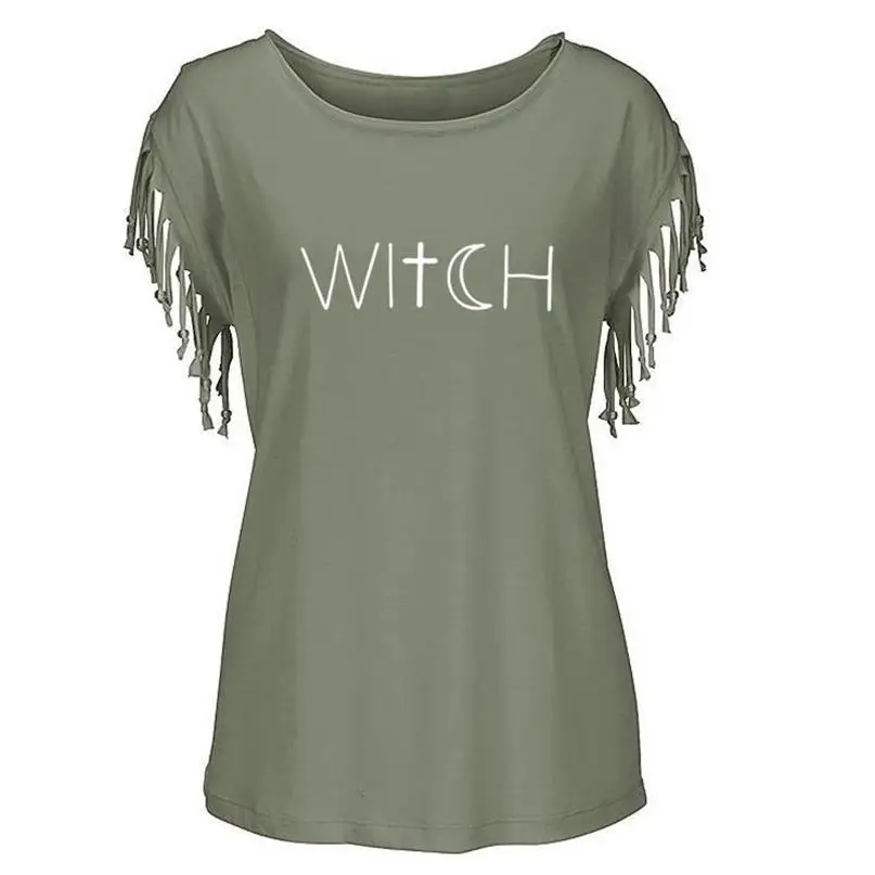 Fashion Summer Tassel T-Shirt For Women Witch Print O Neck Oversized 5XL Loose Lady T-Shirt Female Tee Tops Drop Ship
Fashion Summer Tassel T-Shirt For Women Witch Print O Neck Oversized 5XL Loose Lady T-Shirt Female Tee Tops Drop Ship