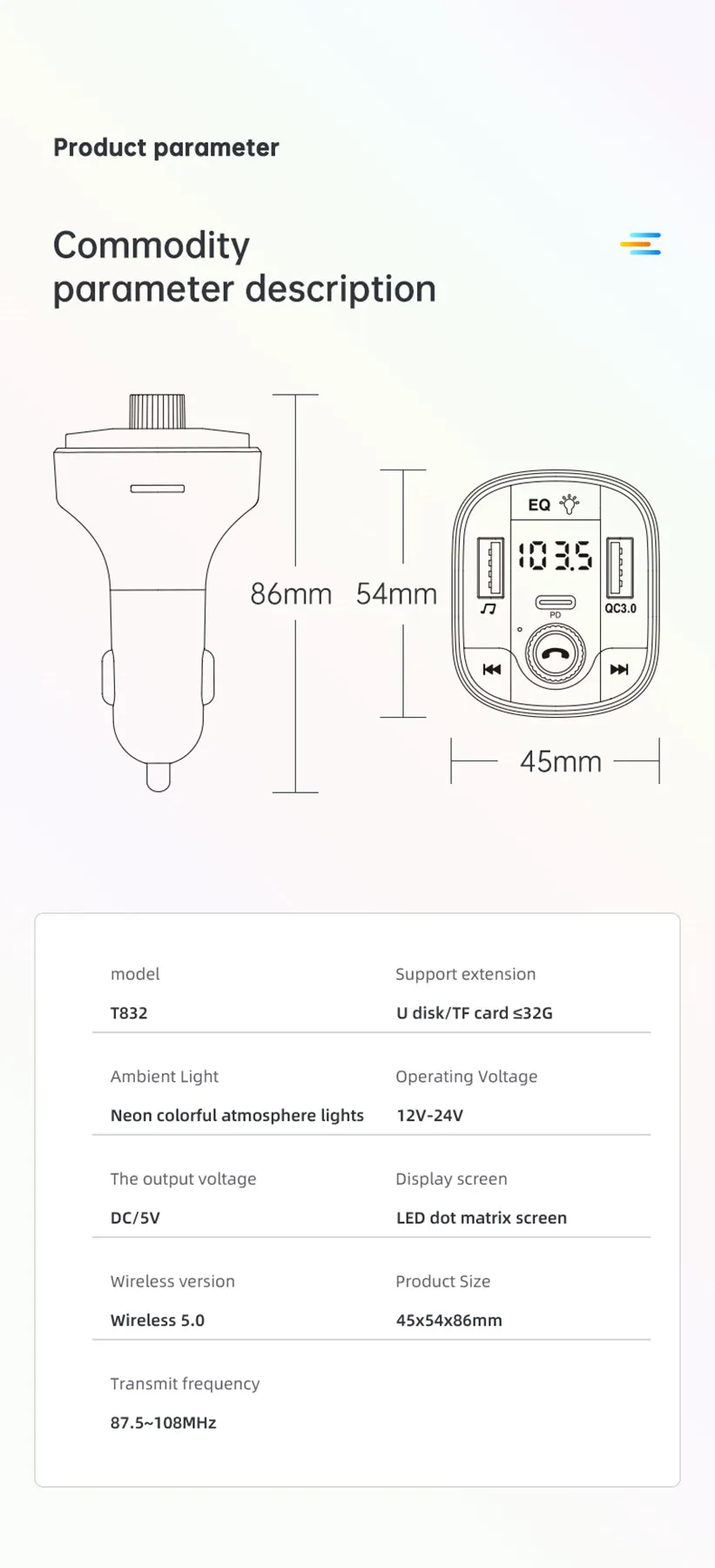 Led Fm Transmitter Bluetooth 5.0 Car Kit Dual Usb Car Charger 3.1a 1a 2 Port Usb Mp3 Music Player Support Tf/u Disk
Led Fm Transmitter Bluetooth 5.0 Car Kit Dual Usb Car Charger 3.1a 1a 2 Port Usb Mp3 Music Player Support Tf/u Disk