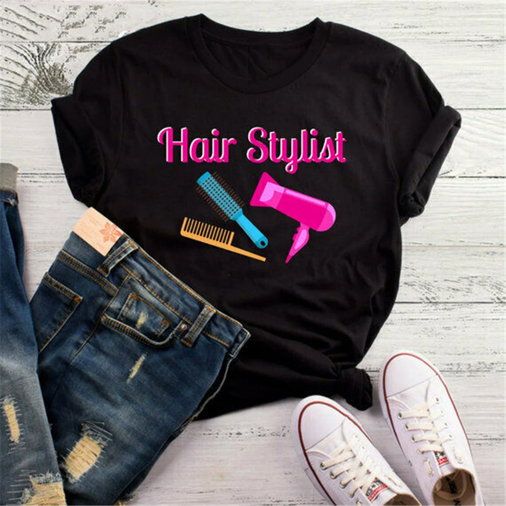 Hair Stylist T-Shirt Shirt Cosmetologist Tee Beautician S Brand Clothing | Мужская одежда