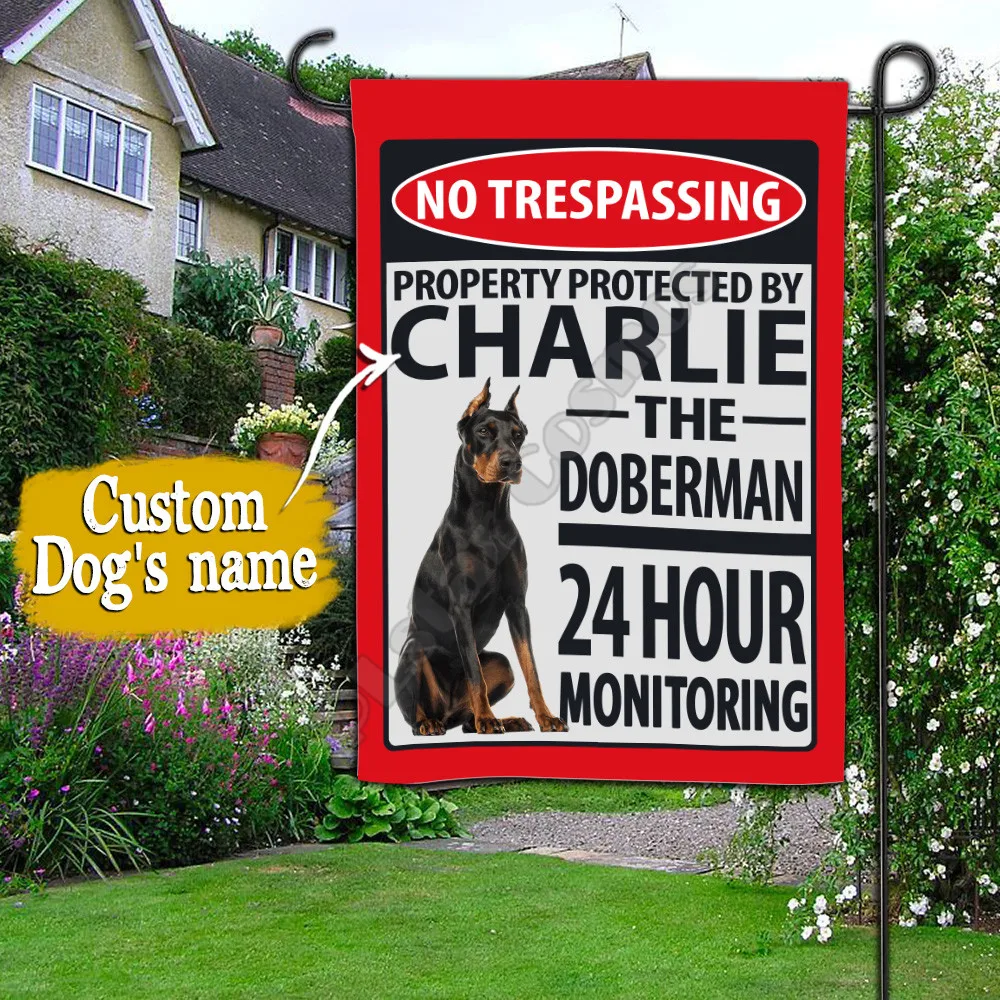 Personalized Dog Flag Doberman 24 Hour Monitoring 3D Printed Garden Flags House Flag Decoration Double-sided Printing
Personalized Dog Flag Doberman 24 Hour Monitoring 3D Printed Garden Flags House Flag Decoration Double-sided Printing