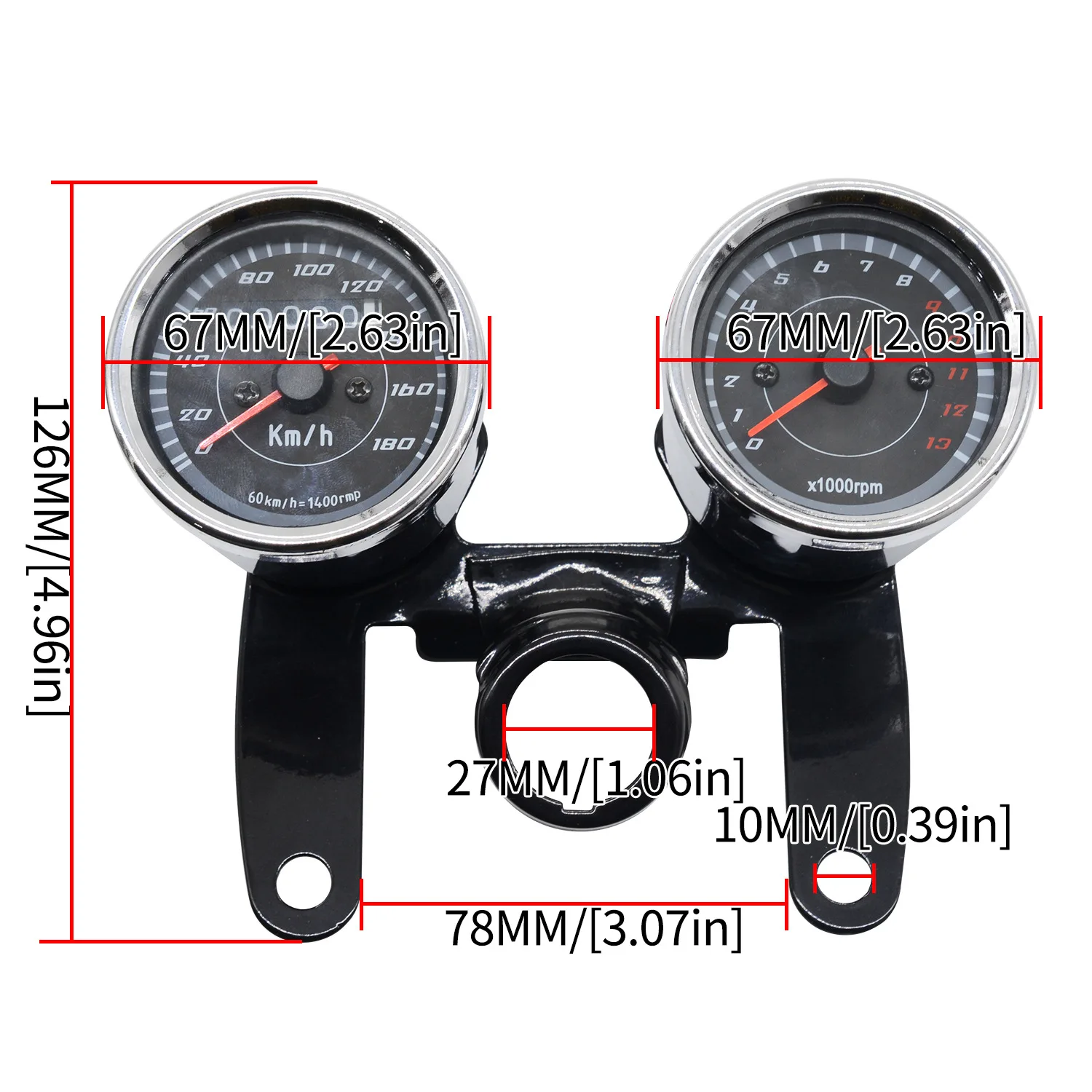 12V Universal Motorcycle Modified Stainless Steel Meter Dual Table Odometer Tachometer Table Meter 2 in1
12V Universal Motorcycle Modified Stainless Steel Meter Dual Table Odometer Tachometer Table Meter 2 in1