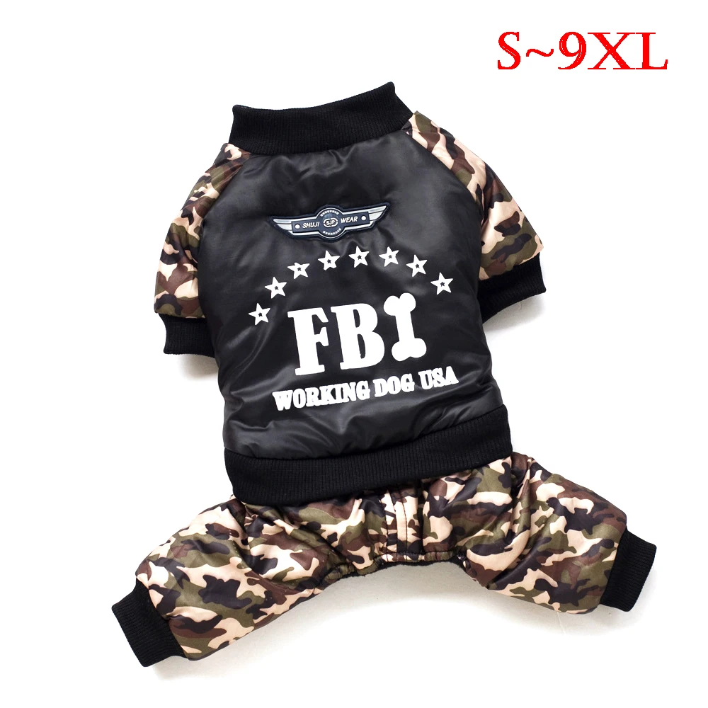 Winter Dog Clothes Pet Jacket Jumpsuit Camouflage Coat Thicken For Teddy Pug Dogs FBI Four-legs Clothing Pet Customes S to 9XL
Winter Dog Clothes Pet Jacket Jumpsuit Camouflage Coat Thicken For Teddy Pug Dogs FBI Four-legs Clothing Pet Customes S to 9XL
