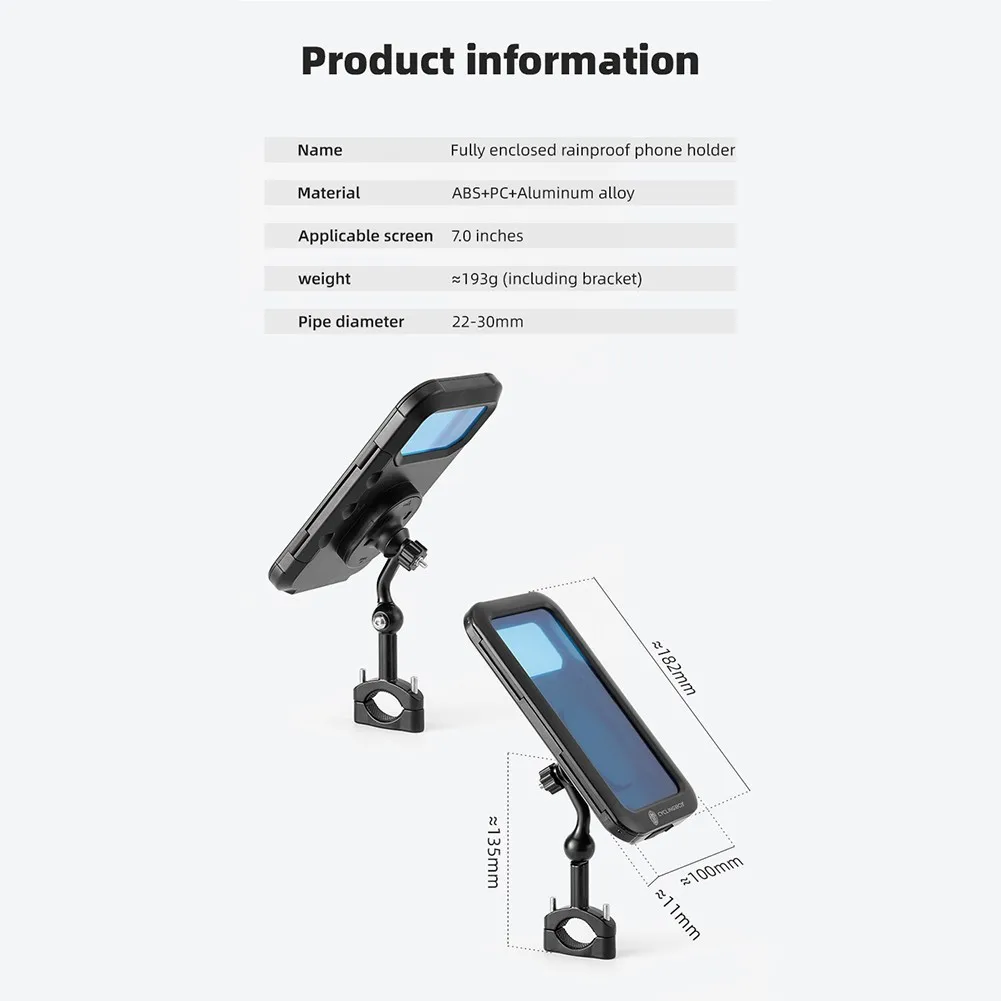 6.5 Inches 360° Bike Motor Bicycle Waterproof Phone Case Mount Holder Universal For Xiaomihuawei IPhone 11/12/13 ABS Plastic
6.5 Inches 360° Bike Motor Bicycle Waterproof Phone Case Mount Holder Universal For Xiaomihuawei IPhone 11/12/13 ABS Plastic