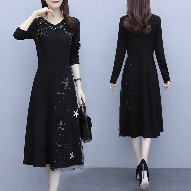 Женское Сетчатое платье с блестками, раньше, XXXL, 3XL, XXXXL, 4XL, 2021, весеннее черное облегающее повседневное вечернее платье А-силуэта с длинным ру...
Женское Сетчатое платье с блестками, раньше, XXXL, 3XL, XXXXL, 4XL, 2021, весеннее черное облегающее повседневное вечернее платье А-силуэта с длинным ру...