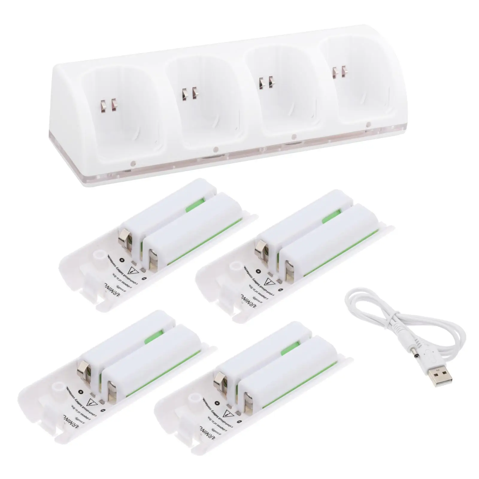 Зарядная док-станция 4-в-1 с USB-кабелем для игровой консоли Wii пульт дистанционного