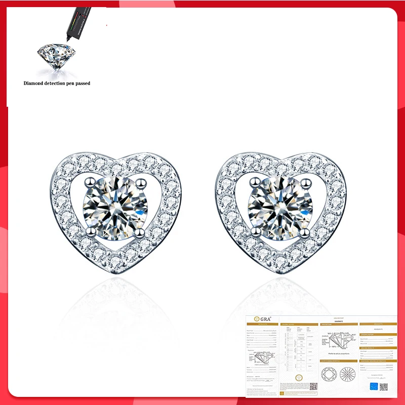 VVS1 Round Cut Total 0.5 ct Diamond Test Passed Moissanite 925 Sterling Silver Earring Fine Jewelry Girlfriend Gift
VVS1 Round Cut Total 0.5 ct Diamond Test Passed Moissanite 925 Sterling Silver Earring Fine Jewelry Girlfriend Gift
