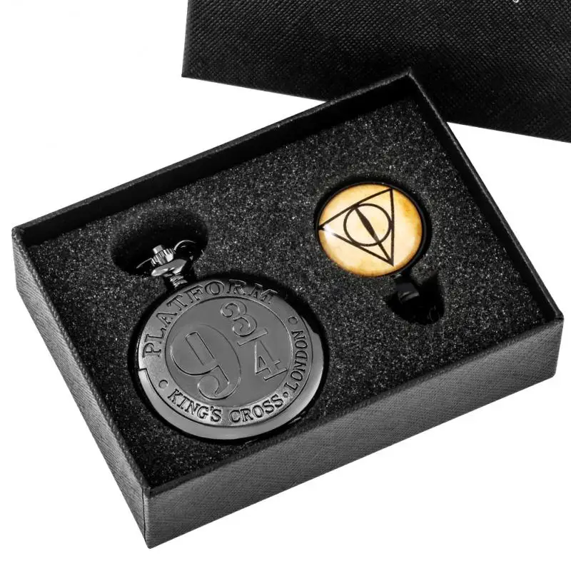 Triangle Eye Pendant Jewelry Gift Set Box Black Kings Cross London 9 3/4 Platform Pocket Watch Chain Necklace Gift for Men Women
Triangle Eye Pendant Jewelry Gift Set Box Black Kings Cross London 9 3/4 Platform Pocket Watch Chain Necklace Gift for Men Women
