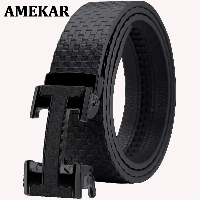Men's leather belts men's fashion h-shaped automatic buckle belts cowhide young joker
Men's leather belts men's fashion h-shaped automatic buckle belts cowhide young joker
