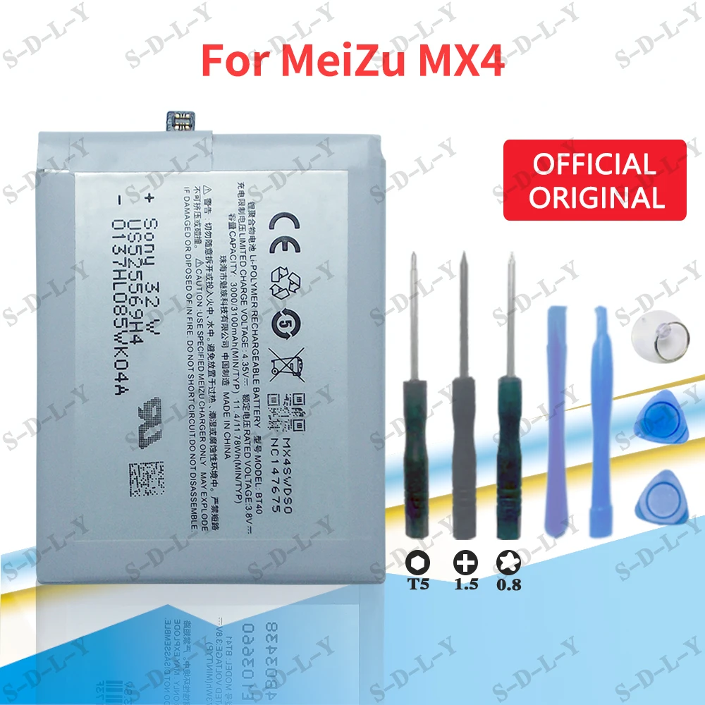 High Quality New Original MX 4 Battery For Meizu MX4 Battery 3100mAh BT40 BT 40 BT-40 Mobile Phone Batteries+Tracking + Tools
High Quality New Original MX 4 Battery For Meizu MX4 Battery 3100mAh BT40 BT 40 BT-40 Mobile Phone Batteries+Tracking + Tools