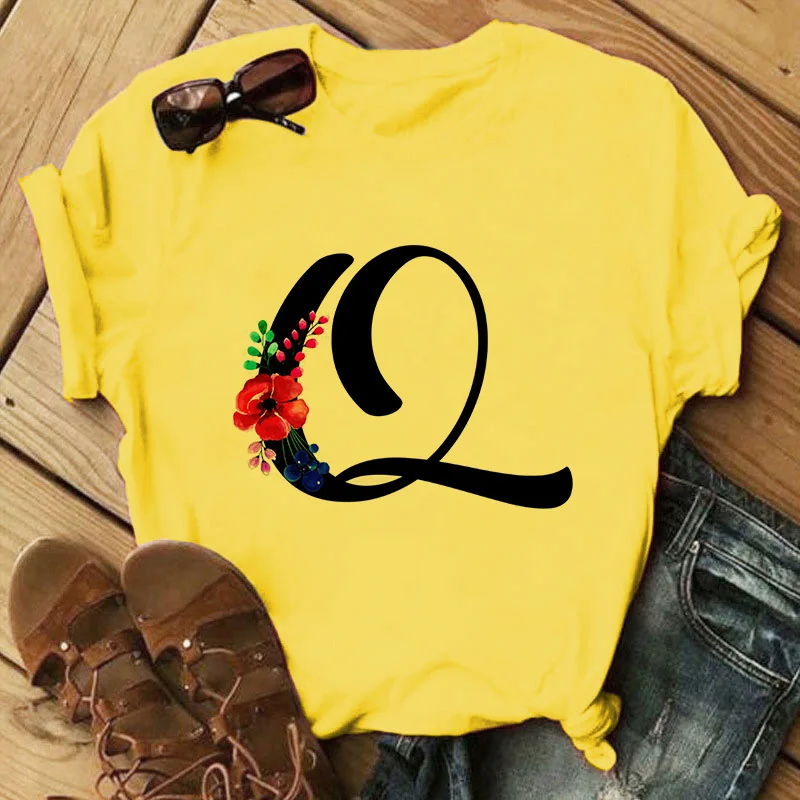 Summer New 26 Alphabet Letter Women T-Shirt Girl A To Z Alphabet Casual Tops Fashion Harajuku Sleeve Print Y2k Graphic T-shirts
Summer New 26 Alphabet Letter Women T-Shirt Girl A To Z Alphabet Casual Tops Fashion Harajuku Sleeve Print Y2k Graphic T-shirts