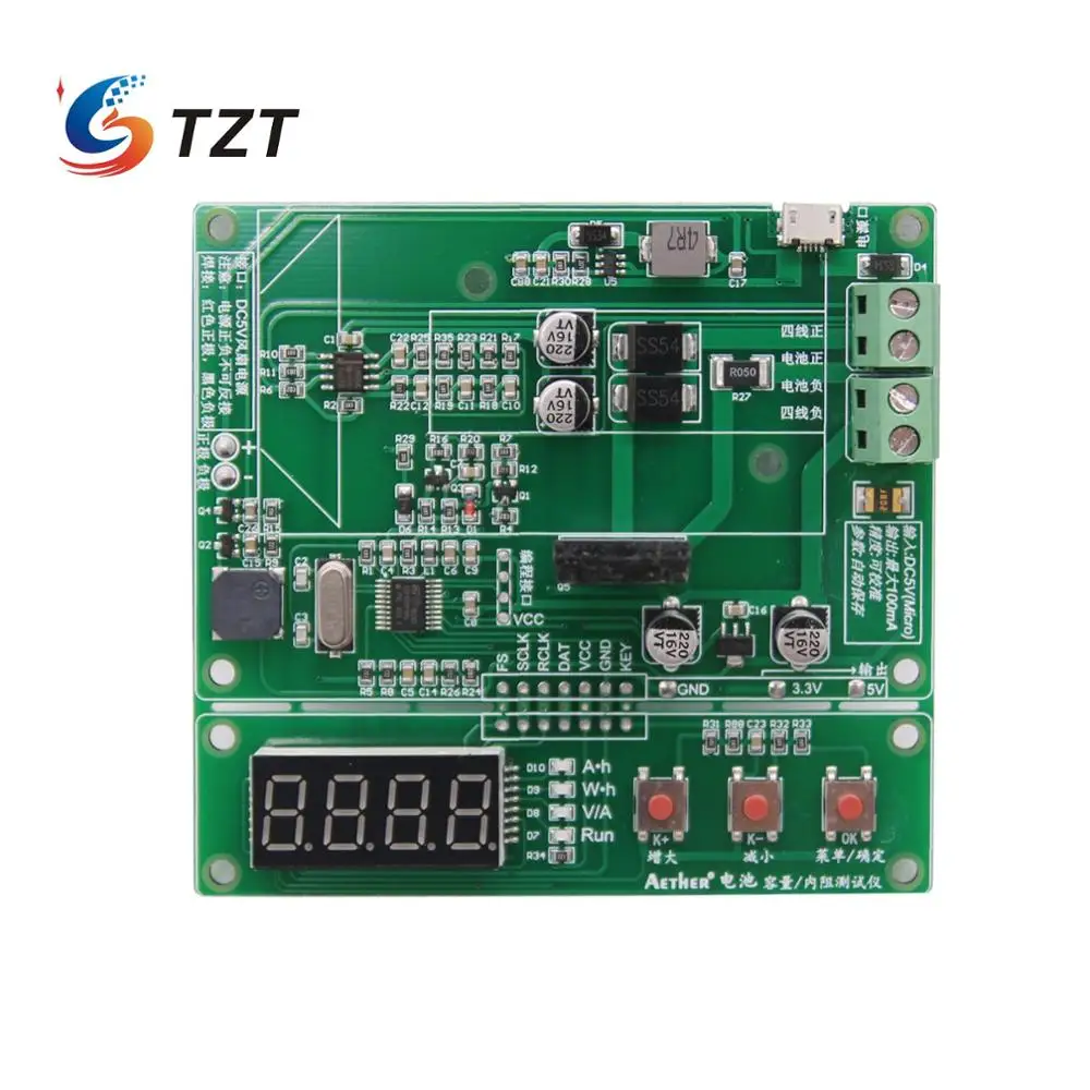 TZT Lithium 18650 Battery Capacity Tester Internal Resistance Power Bank Storage 0.1-20VBattery Test (Board+Fan)
TZT Lithium 18650 Battery Capacity Tester Internal Resistance Power Bank Storage 0.1-20VBattery Test (Board+Fan)
