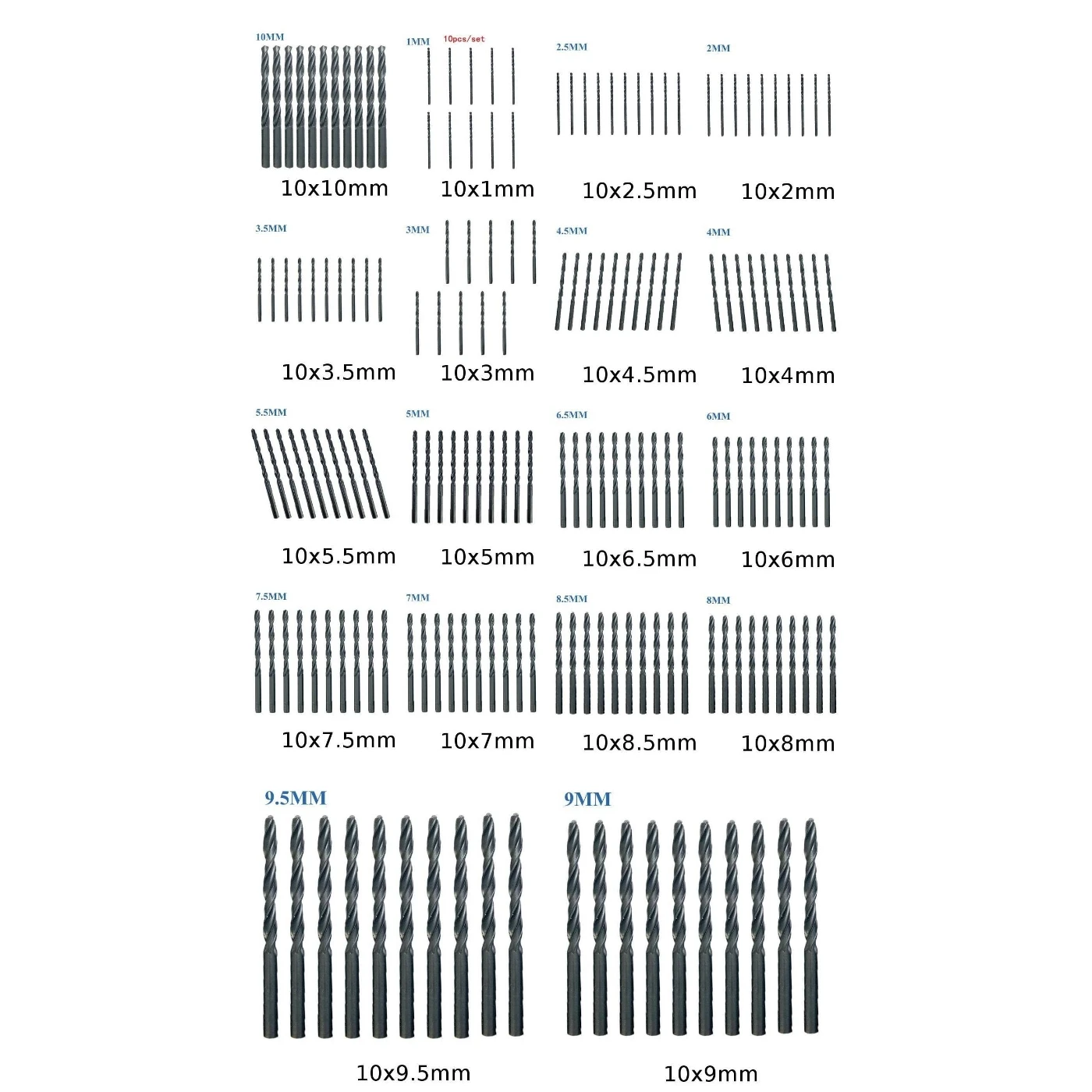 10pc/Set HSS Drill Bit Set Metric 2mm - 8mm For Metal Wood Precision 1-10MM High Quality Woodworking Supplies Metric Drills Set
10pc/Set HSS Drill Bit Set Metric 2mm - 8mm For Metal Wood Precision 1-10MM High Quality Woodworking Supplies Metric Drills Set