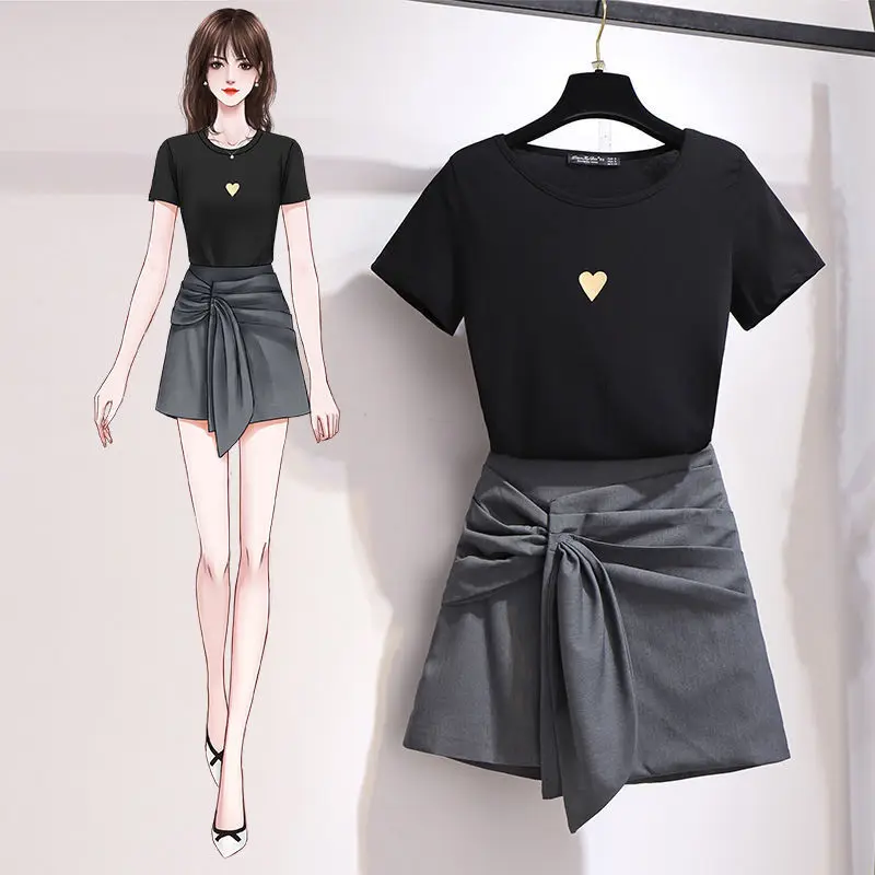 2021 Skirts Sets Spring Summer New Fashion Versatile T-shirt Two Piece Set Women Cover Belly Thin Women's Mini Japanese Korean
2021 Skirts Sets Spring Summer New Fashion Versatile T-shirt Two Piece Set Women Cover Belly Thin Women's Mini Japanese Korean