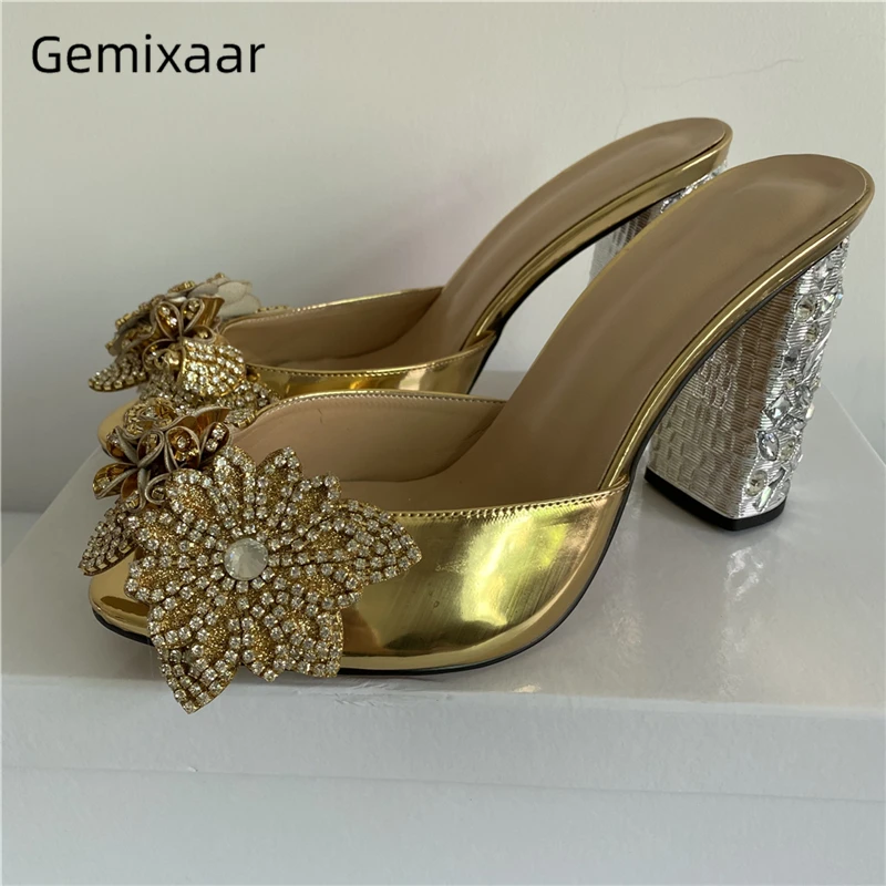 Luxury Rhinestone Flower Decor Runway Mules Jeweled Diamond High Heels Sexy Open Toe Slingbacks Summer Sandals Women
Luxury Rhinestone Flower Decor Runway Mules Jeweled Diamond High Heels Sexy Open Toe Slingbacks Summer Sandals Women