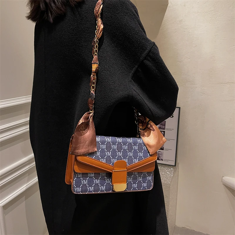 Leather Women's Shoulder Bag High Quality Square Messenger Bag Silk Scarf Fashion Handbag Casual Classic Chain Bag Crossbody
Leather Women's Shoulder Bag High Quality Square Messenger Bag Silk Scarf Fashion Handbag Casual Classic Chain Bag Crossbody