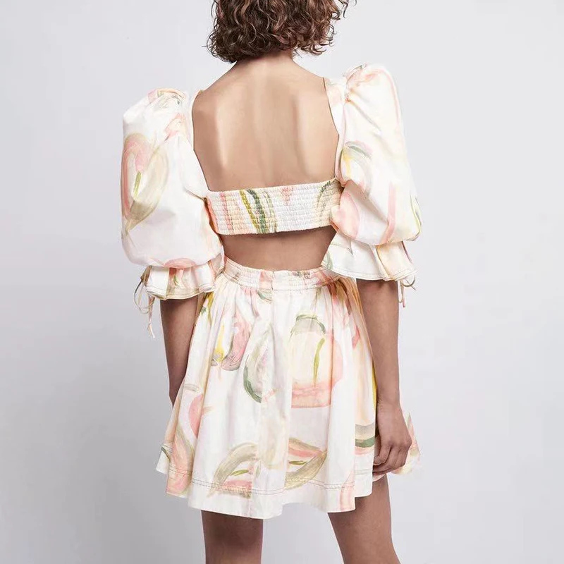 SISPELL print hit color dresses for female square collar hollow out print hit color high waist slimming women's dress tide
SISPELL print hit color dresses for female square collar hollow out print hit color high waist slimming women's dress tide