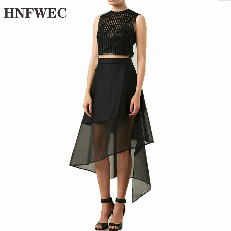 2022 new summer fashion high waist asymmetrical mesh patchwork black color run way styles halfbody skirt female K323
2022 new summer fashion high waist asymmetrical mesh patchwork black color run way styles halfbody skirt female K323