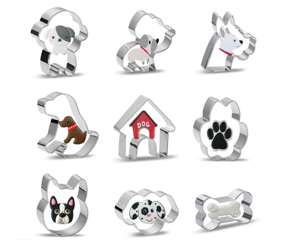 9pcs Dog bone paw shaped Baking mold Cookie Cutter for DIY cakes bread biscuit cookies chocolate 304 Stainless Steel 
9pcs Dog bone paw shaped Baking mold Cookie Cutter for DIY cakes bread biscuit cookies chocolate 304 Stainless Steel