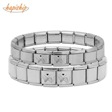 Hapiship New 1Pcs 9mm 13mm Width Original Daisy Agreement Charm Links Fit 9mm Bracelet Stainless Steel Jewelry Making DJ316