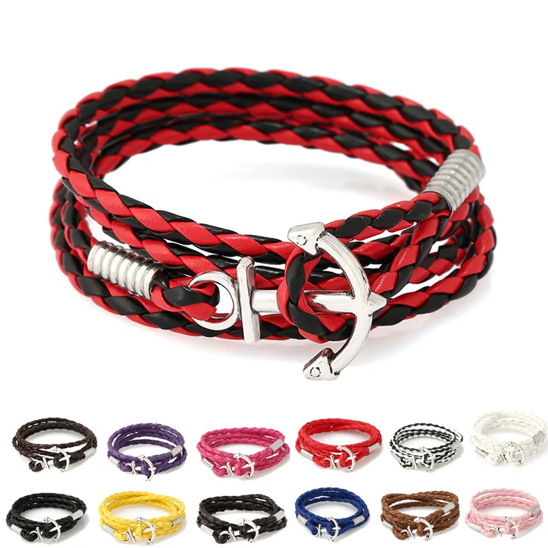 New Fashion Silver Anchor Bracelets Men Charm Survival Rope Chain Bracelet Male Wrap Metal Sport Hooks Holiday Jewelry Gift
New Fashion Silver Anchor Bracelets Men Charm Survival Rope Chain Bracelet Male Wrap Metal Sport Hooks Holiday Jewelry Gift