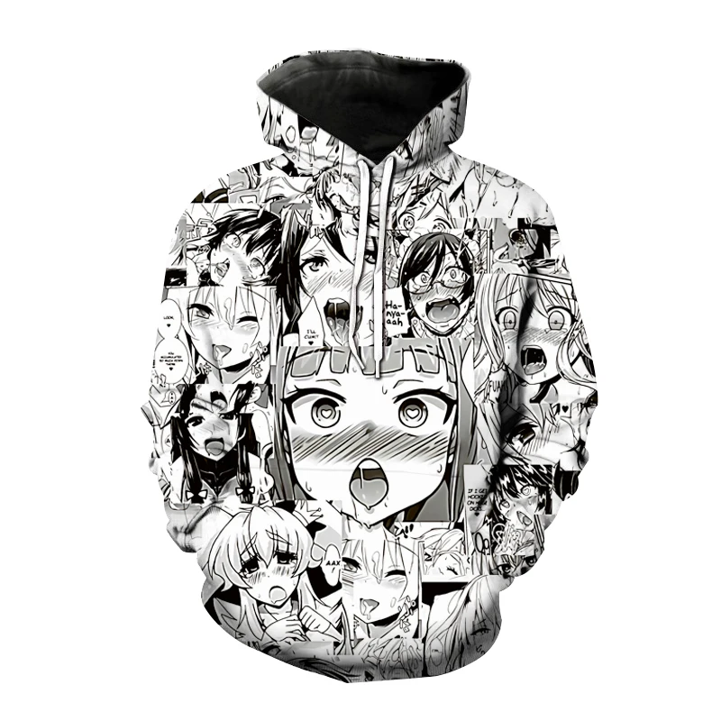 

Novo hoodies ahegao 3d impressão com capuz moletom das mulheres dos homens casual moda pulôver hoodie hentai harajuku anime meni