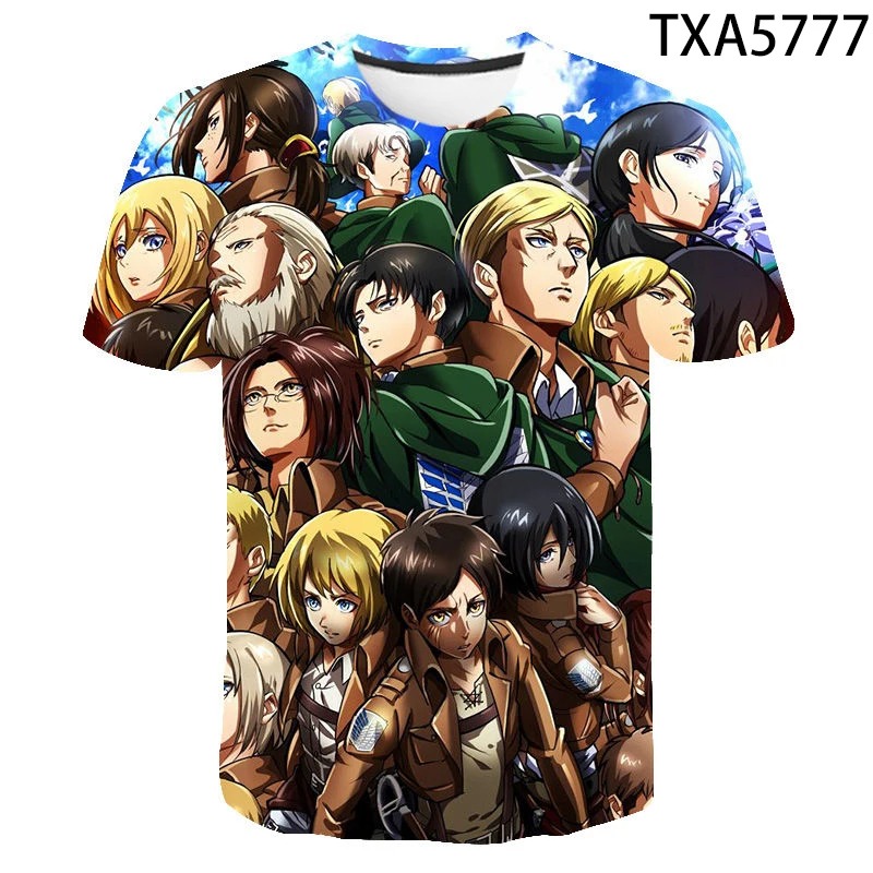 Anime Attack On Titan T Shirts Men Women Summer Fashion Casual 3D Attack On Titan Printed Streetwear Short Sleeve Tees Tops
Anime Attack On Titan T Shirts Men Women Summer Fashion Casual 3D Attack On Titan Printed Streetwear Short Sleeve Tees Tops