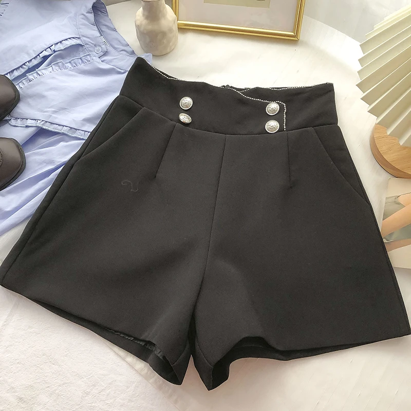 Irregular double-breasted high-waist suit wide-leg pants women early spring Korean temperament wild thin casual shorts
Irregular double-breasted high-waist suit wide-leg pants women early spring Korean temperament wild thin casual shorts