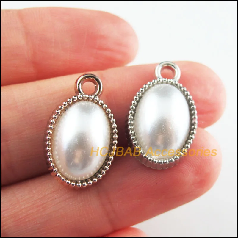 30Pcs Retro Dull Silver Plated KC Gold Color White Acrylic Oval Charms Pendants 13x21mm
30Pcs Retro Dull Silver Plated KC Gold Color White Acrylic Oval Charms Pendants 13x21mm
