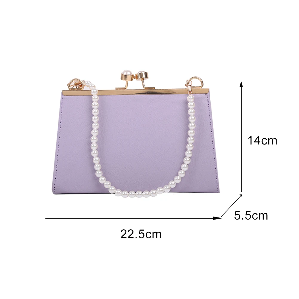 Women Elegant Clip Shoulder Bags PU Leather Classic Texture Creative Design Chic Female Pearl Fashion Handbags Tote 
Women Elegant Clip Shoulder Bags PU Leather Classic Texture Creative Design Chic Female Pearl Fashion Handbags Tote
