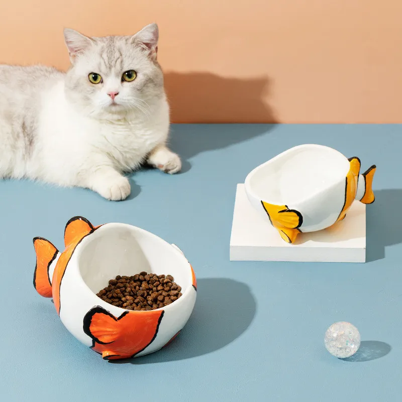 Cute Fish Ceramic Cat Bowl Pet Food Water Bowl Cervical Protect Cat Dog Feeders Non-slip Cats Feeding Small Dogs Pet Supplies
Cute Fish Ceramic Cat Bowl Pet Food Water Bowl Cervical Protect Cat Dog Feeders Non-slip Cats Feeding Small Dogs Pet Supplies