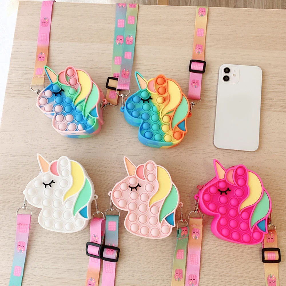 New Kawaii Children Backpack Wallet Fidget Toys Push Bubble Anti Stress Simple Dimple Toys Girl Silicone Unicorn Bag For Girls
New Kawaii Children Backpack Wallet Fidget Toys Push Bubble Anti Stress Simple Dimple Toys Girl Silicone Unicorn Bag For Girls