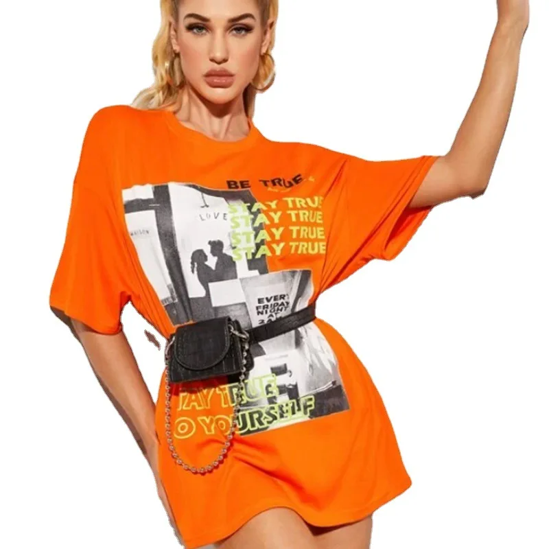 Character Letter Image Printing Casual Fashion Women's Clothing Short Sleeve O-neck Outdoor Korean Kawaii Orange Top T-shirt
Character Letter Image Printing Casual Fashion Women's Clothing Short Sleeve O-neck Outdoor Korean Kawaii Orange Top T-shirt