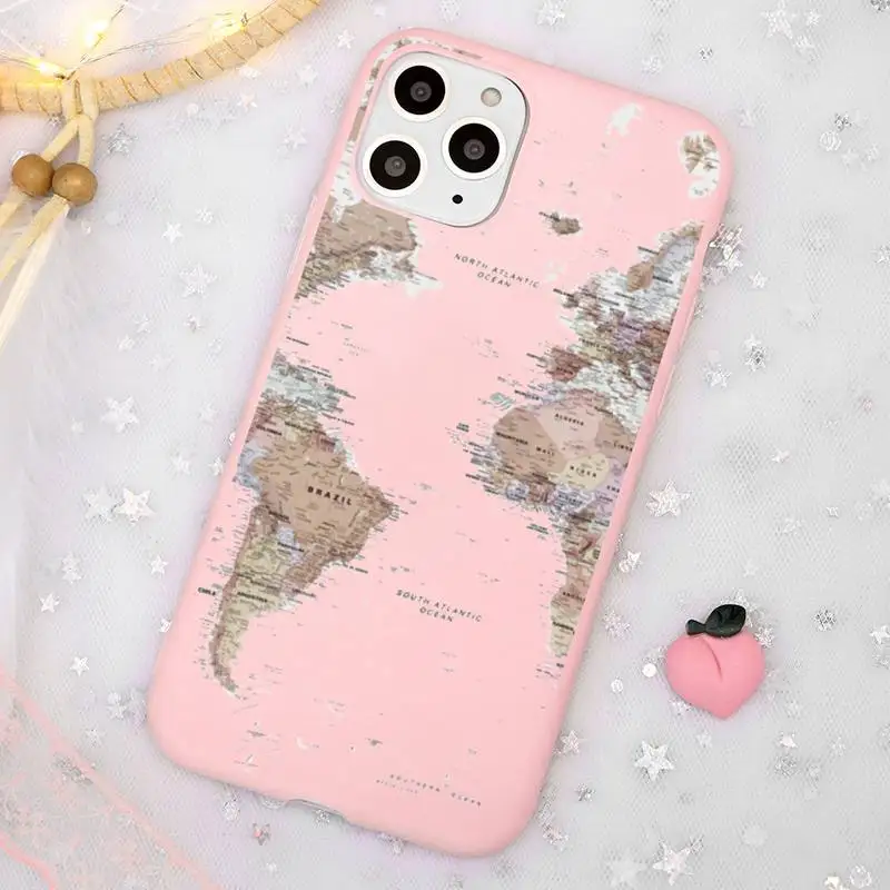 World Map Travel Phone Case Candy Color Pink for iPhone 11 pro XS MAX 8 7 6 6S Plus X 5S SE 2020 XR
World Map Travel Phone Case Candy Color Pink for iPhone 11 pro XS MAX 8 7 6 6S Plus X 5S SE 2020 XR