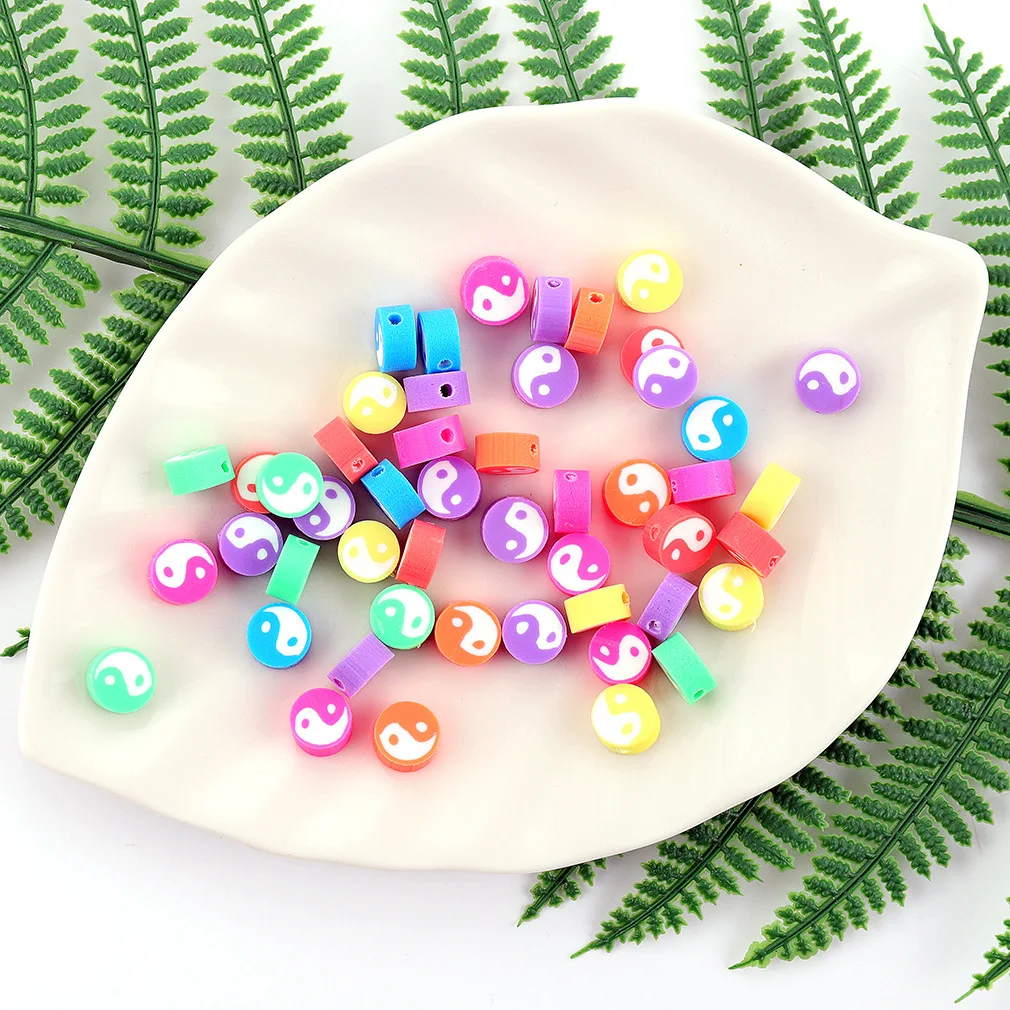 50pcs 0.9*0.5cm Tai Chi Design Polymer Clay Spacer Loose Beads for Jewelry Making DIY Bracelet Accessories
50pcs 0.9*0.5cm Tai Chi Design Polymer Clay Spacer Loose Beads for Jewelry Making DIY Bracelet Accessories