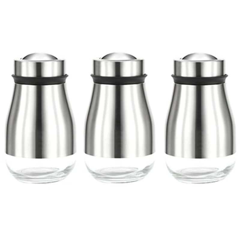 Salt and Pepper Seasoning Pot Set Stainless Steel Salt Shaker with Glass Base with Adjustable Pouring Hole
Salt and Pepper Seasoning Pot Set Stainless Steel Salt Shaker with Glass Base with Adjustable Pouring Hole