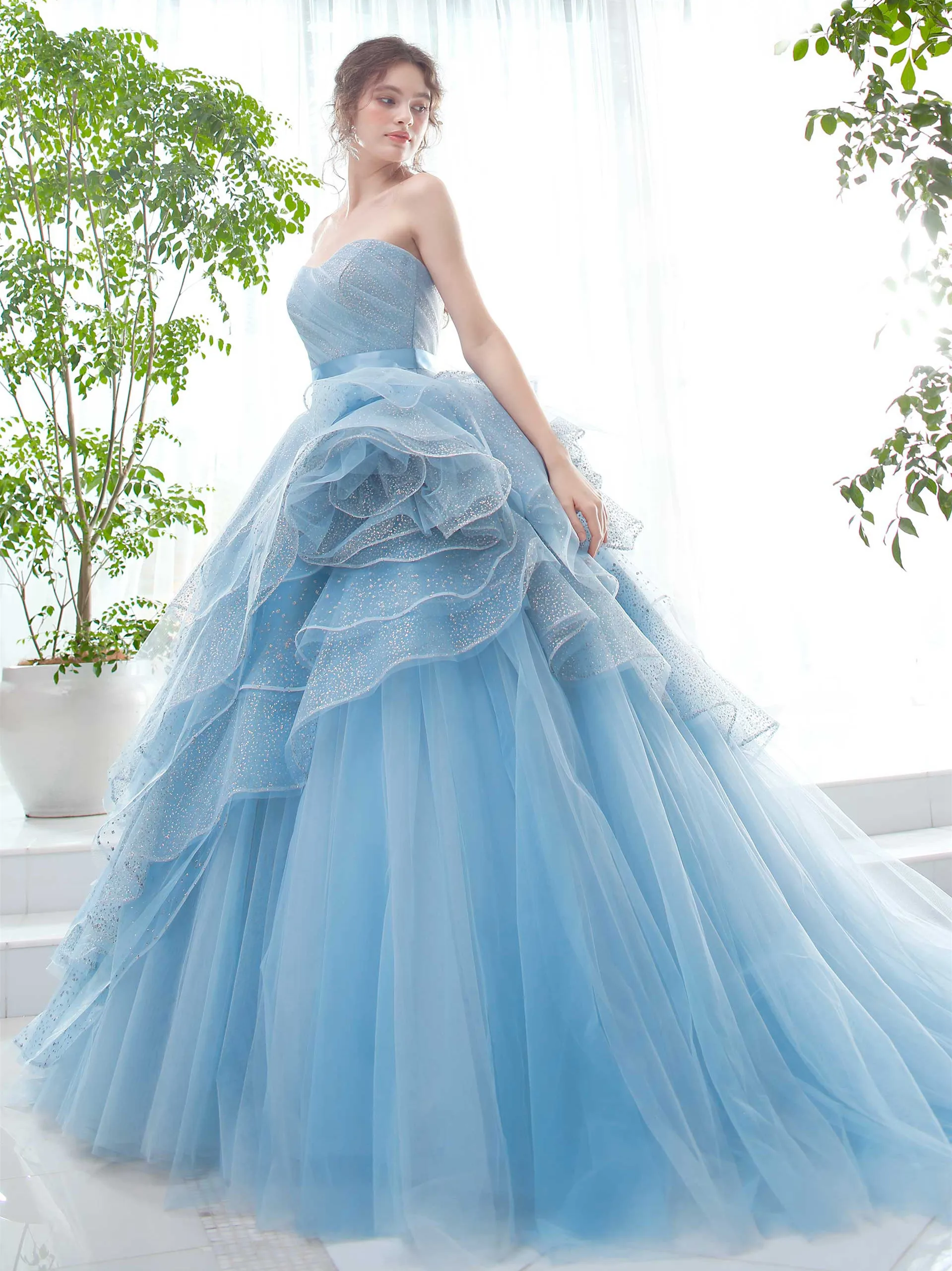 Sky Blue Elegant Exquisite Women Evening Dress Strapless A-Line Floor Length Tulle Ruffles Ball Gown Plus Size Sequins
Sky Blue Elegant Exquisite Women Evening Dress Strapless A-Line Floor Length Tulle Ruffles Ball Gown Plus Size Sequins