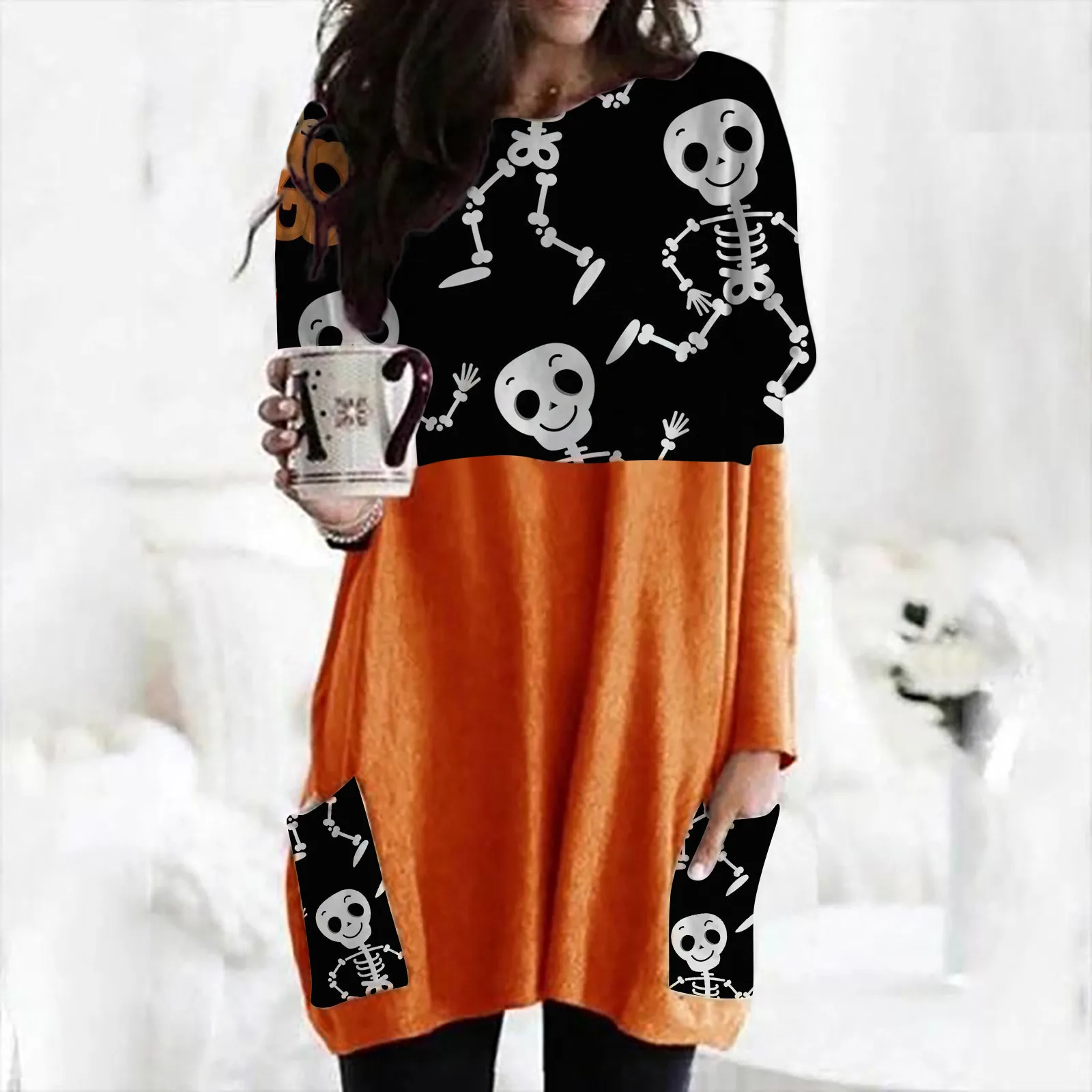 Women's Lantern Ghost Pumpkin Shirt Halloween Blouse Face Costume Long Sleeves Tops Casual Autumn Блузка Женская Chemise R5
Women's Lantern Ghost Pumpkin Shirt Halloween Blouse Face Costume Long Sleeves Tops Casual Autumn Блузка Женская Chemise R5