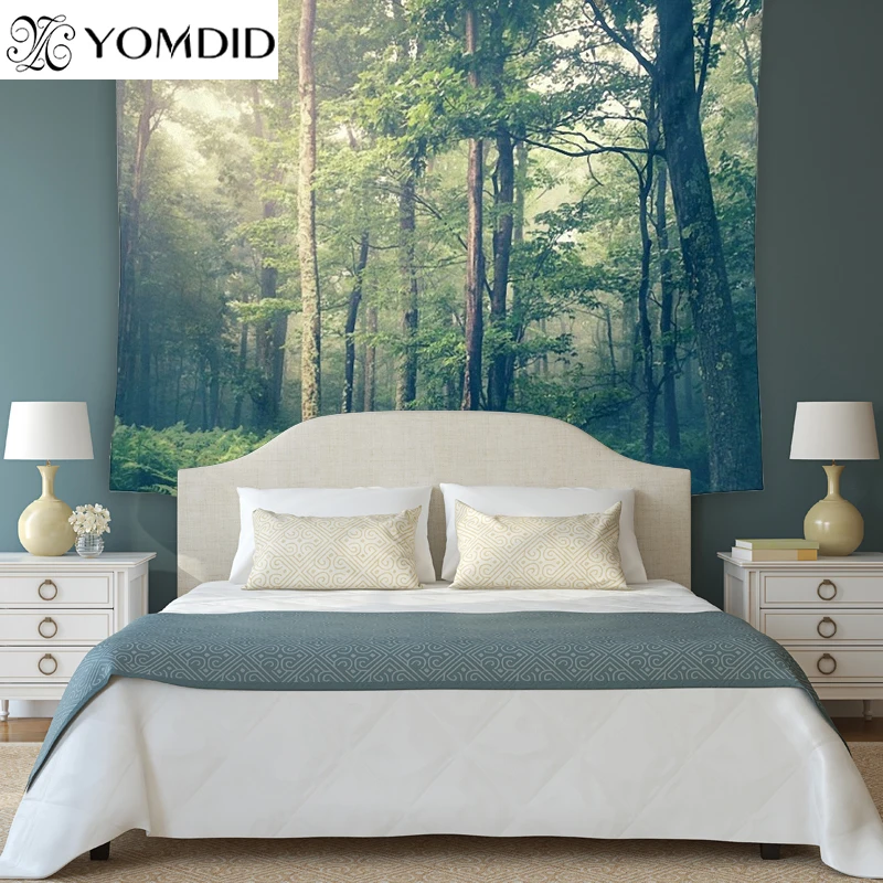 

150X130cm Tapestry Polyester Forest Wall Hanging Tapestries Throw Bedspread Blanket Rug Home tablecloth Decor Yoga Picnic Mat