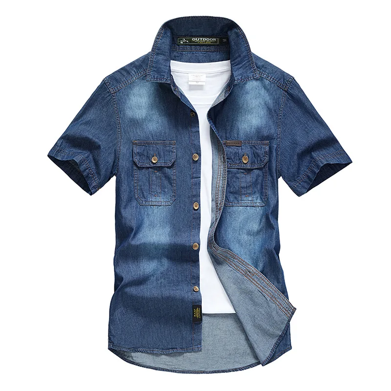 Fashion Denim Shirt Men's Cotton Short-Sleeved Lapel Is Decorated Tops 2021 Hot Sale Summer Street Fashion Clothing 3 Colors 3XL
Fashion Denim Shirt Men's Cotton Short-Sleeved Lapel Is Decorated Tops 2021 Hot Sale Summer Street Fashion Clothing 3 Colors 3XL
