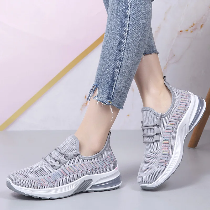 Woman Air Cushion Shoes Casual Flying Weaving Sneakers Breathable Designer Mesh Zapatillas Light Platform Sports Soles 2021
Woman Air Cushion Shoes Casual Flying Weaving Sneakers Breathable Designer Mesh Zapatillas Light Platform Sports Soles 2021