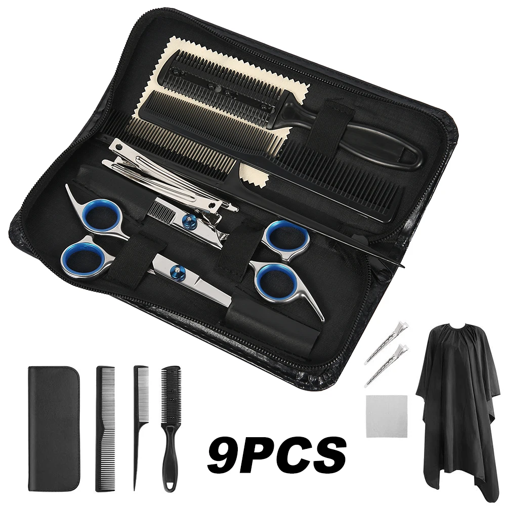 9Pcs/Set Hairdressing Scissor Professional Hair Cutting Set Barber Haircut Thinning Comb Hair Clips Salon Styling Accessories
9Pcs/Set Hairdressing Scissor Professional Hair Cutting Set Barber Haircut Thinning Comb Hair Clips Salon Styling Accessories