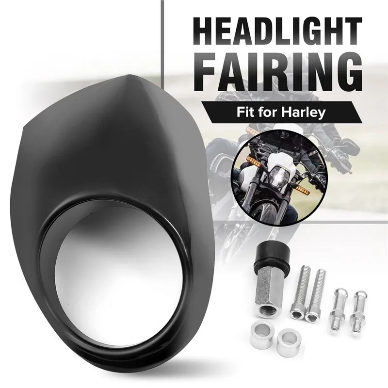 1SET Motorcycle Head Light Mask Headlight Fairing Front Cowl Fork Mount for Harley Sportsters Dynas FX XL 883 1200 Accessory 
1SET Motorcycle Head Light Mask Headlight Fairing Front Cowl Fork Mount for Harley Sportsters Dynas FX XL 883 1200 Accessory