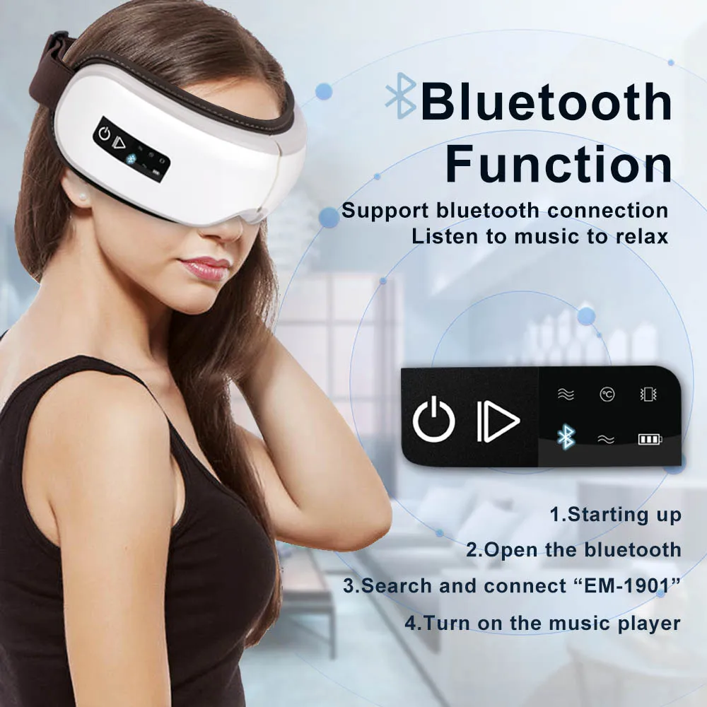 Eye Massager Anti Wrinkle Smart Electric Eyes Massage Bluetooth Compression Massage Health and Beauty Sleeping Mask Child Mode
Eye Massager Anti Wrinkle Smart Electric Eyes Massage Bluetooth Compression Massage Health and Beauty Sleeping Mask Child Mode