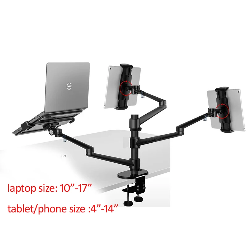 OL-25L aluminum multifunction 10"-17" laptop stand + 4"-14"double phone tablet pad mount clamp full motion column
OL-25L aluminum multifunction 10"-17" laptop stand + 4"-14"double phone tablet pad mount clamp full motion column