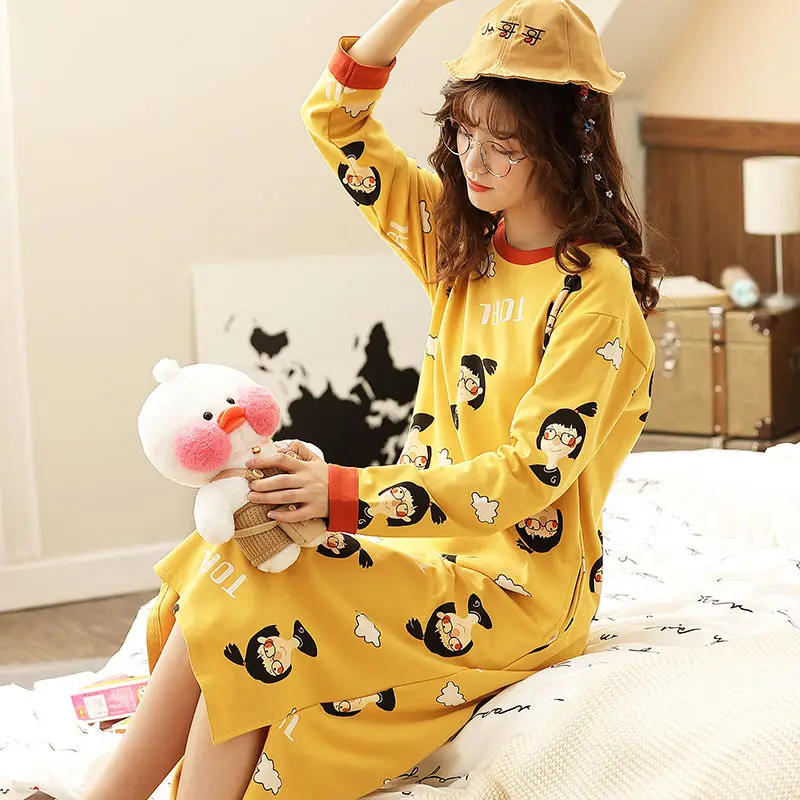 Nightgowns Women Summer 3XL Long Sleeve Sleepwear Printed Ruffles Kawaii Korean Style Womens Pyjamas Casual Stretchy Elegant New
Nightgowns Women Summer 3XL Long Sleeve Sleepwear Printed Ruffles Kawaii Korean Style Womens Pyjamas Casual Stretchy Elegant New