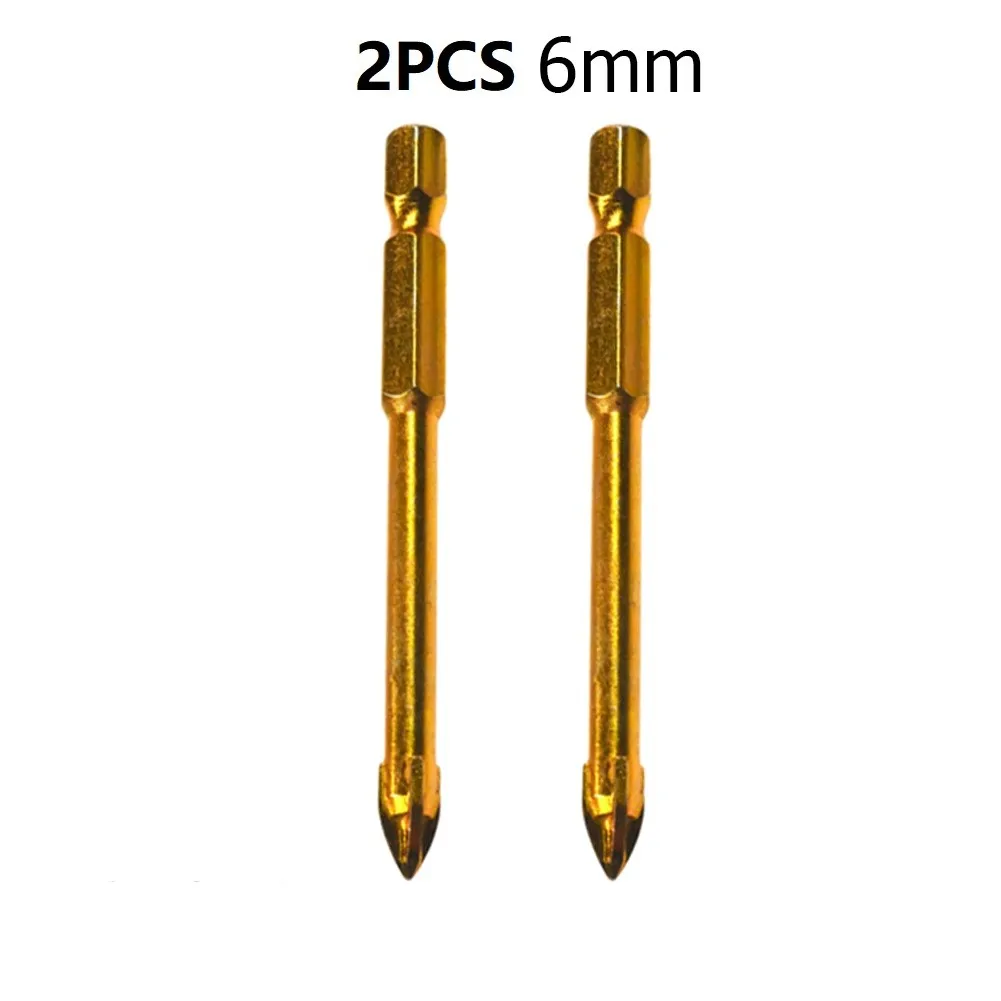 2pcs Glass Drill 6mm Titanium Ceramic Tile Marble Glass Drill Bits Spear Head Hex Shank For Glass Ceramic Wood Metal Tile Cement
2pcs Glass Drill 6mm Titanium Ceramic Tile Marble Glass Drill Bits Spear Head Hex Shank For Glass Ceramic Wood Metal Tile Cement