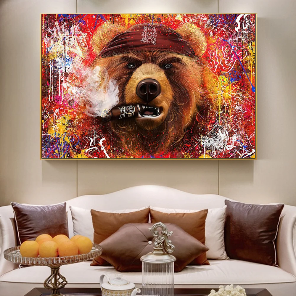 Abstract Graffiti Animals Smoking Cigar Bear Boss Wall Paintings Prints Mafia Canvas Art Posters For Living Room Home Decor
Abstract Graffiti Animals Smoking Cigar Bear Boss Wall Paintings Prints Mafia Canvas Art Posters For Living Room Home Decor