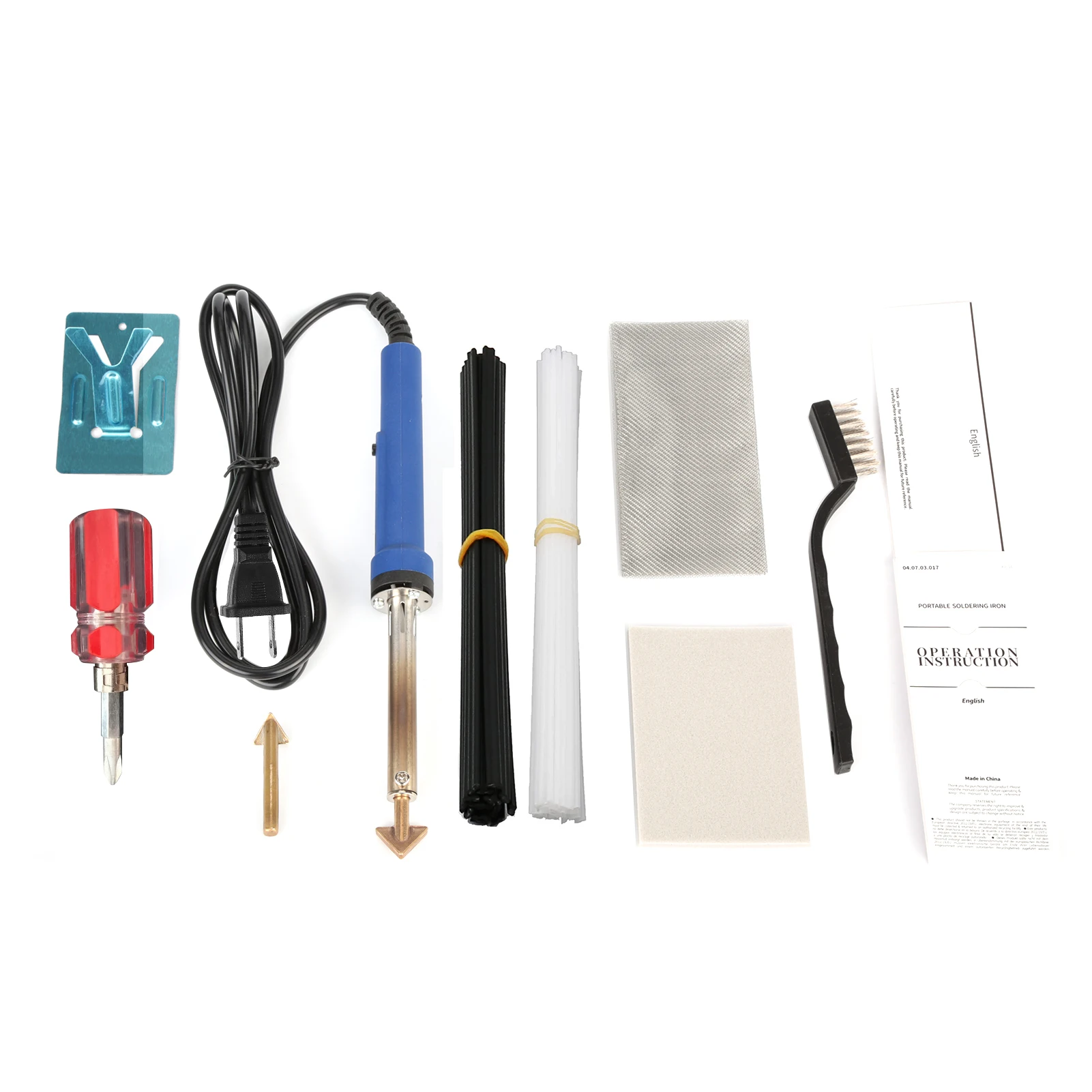 80W Plastic Welding Kit 390°F to 896°F ,Plastic Welder Kit with 40 Rods,1 Mesh,Wire Brush Welder Tools for Car Bumper, Dashboard
80W Plastic Welding Kit 390°F to 896°F ,Plastic Welder Kit with 40 Rods,1 Mesh,Wire Brush Welder Tools for Car Bumper, Dashboard