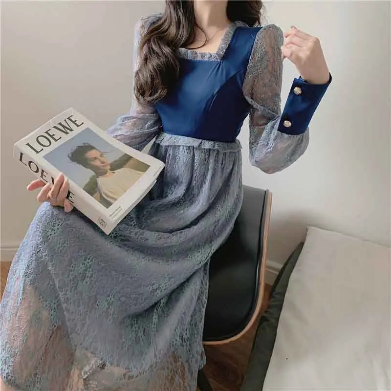 One-Piece Korean Style 2020 New Autumn Winter Women Dress French Splicing Lace Ladies Temperament Dress Retro High-End Dresses
One-Piece Korean Style 2020 New Autumn Winter Women Dress French Splicing Lace Ladies Temperament Dress Retro High-End Dresses